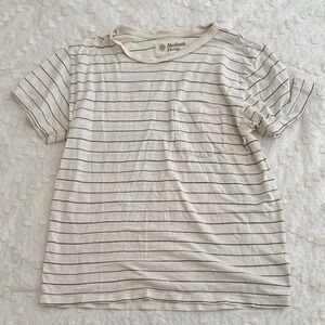 Madewell White and Black Striped Tee